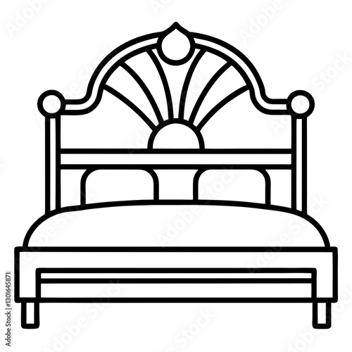 an elegant bed with intricate design, ideal for interior decoration vector illustration