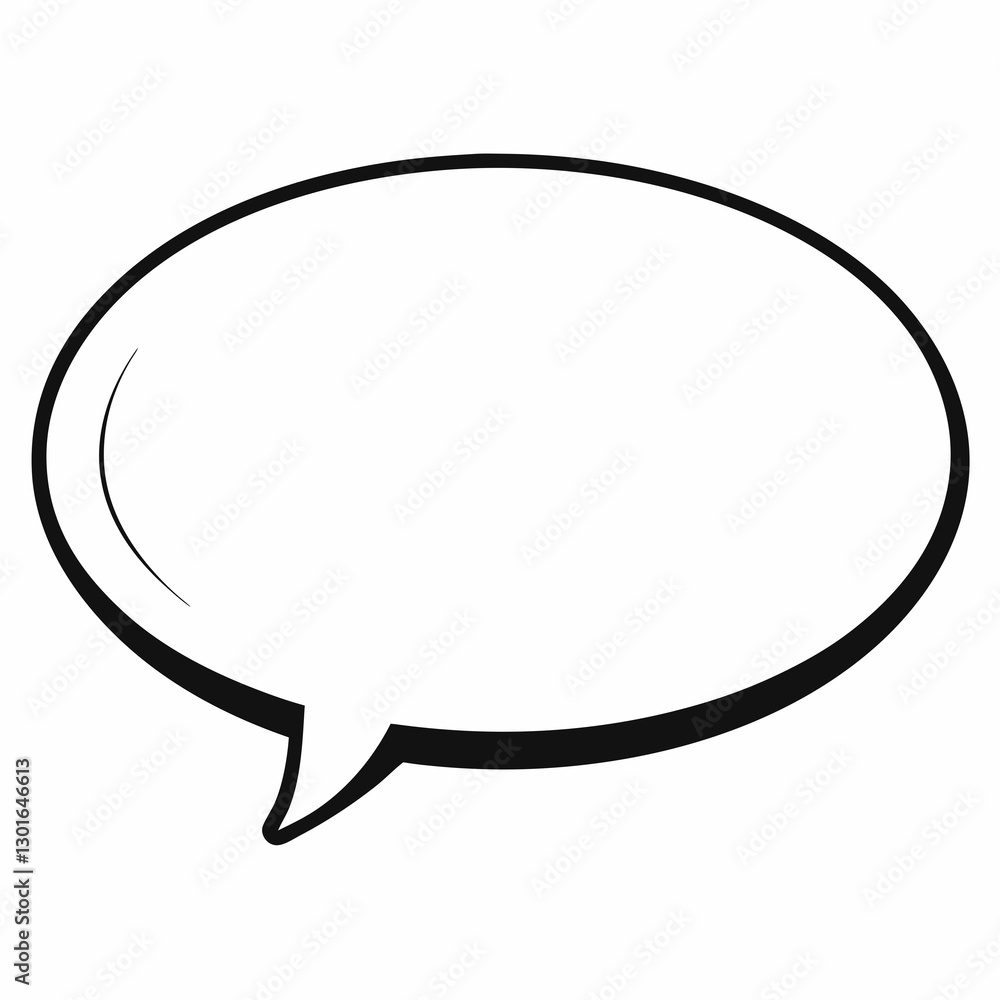 A comic book speech bubble, perfect for conveying thoughts or dialogue. Its outline and empty space makes it ideal for adding messages vector illustration A comic book speech bubble, perfect for conveying thoughts or dialogue. Its outline and empty space makes it ideal for adding messages vector illustration