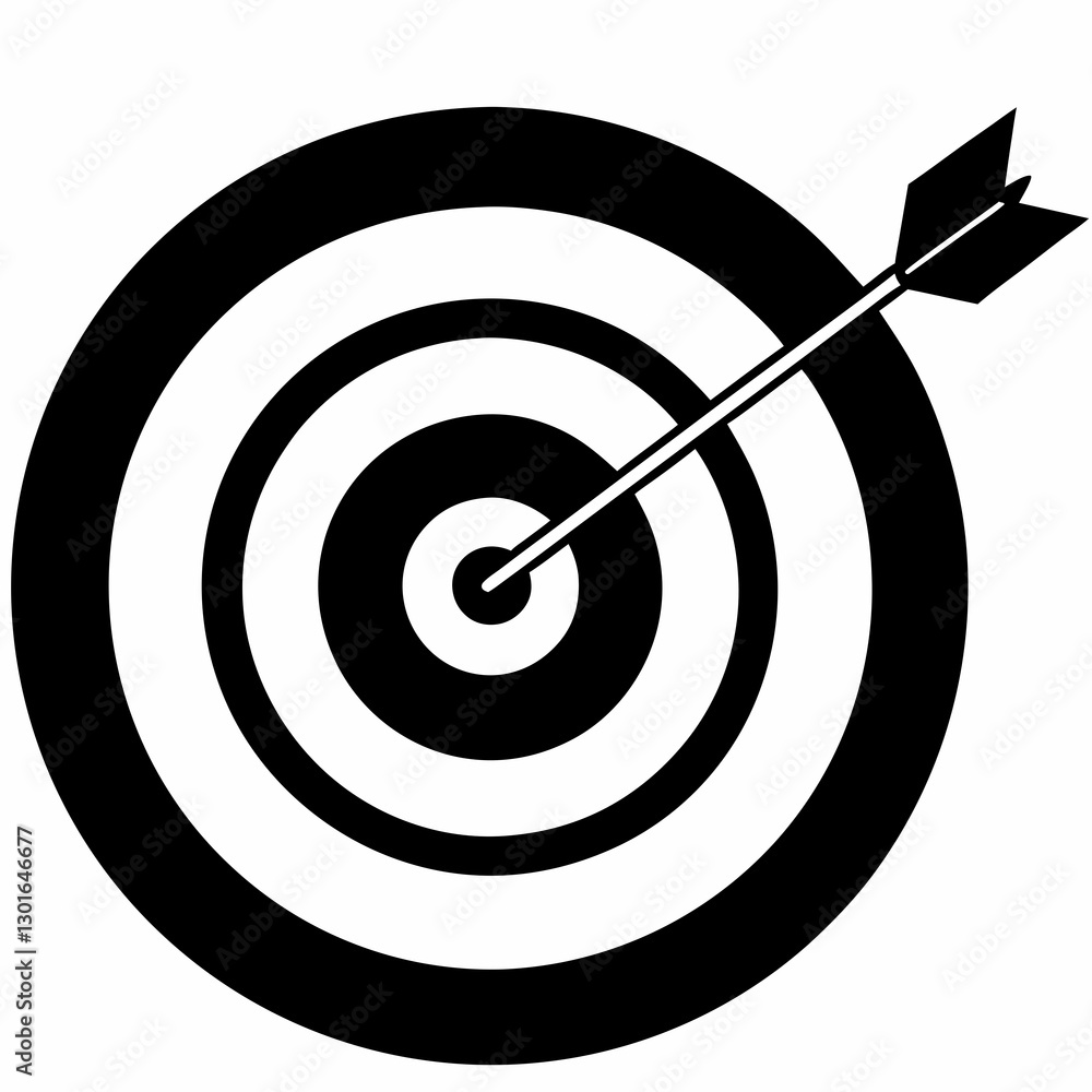 an arrow hitting the bullseye of a target, symbolizing accuracy and precision vector illustration an arrow hitting the bullseye of a target, symbolizing accuracy and precision vector illustration