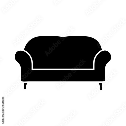 a silhouette of a comfy sofa, perfect for relaxation in the living room vector illustration
