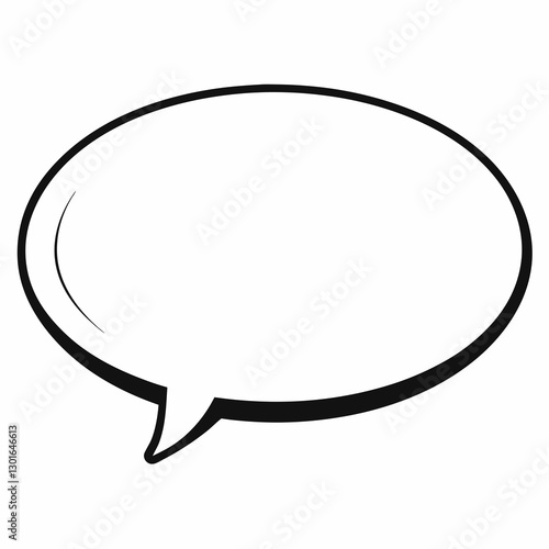 A comic book speech bubble, perfect for conveying thoughts or dialogue. Its outline and empty space makes it ideal for adding messages vector illustration