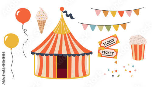 Circus animals clipart, Circus set collection vector, Cute animals, Carnaval clipart