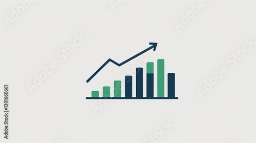 Free Download Bar Graph with Upward Trend Arrow: Business Growth, Success, and Data Visualization Icon - GFXLoad