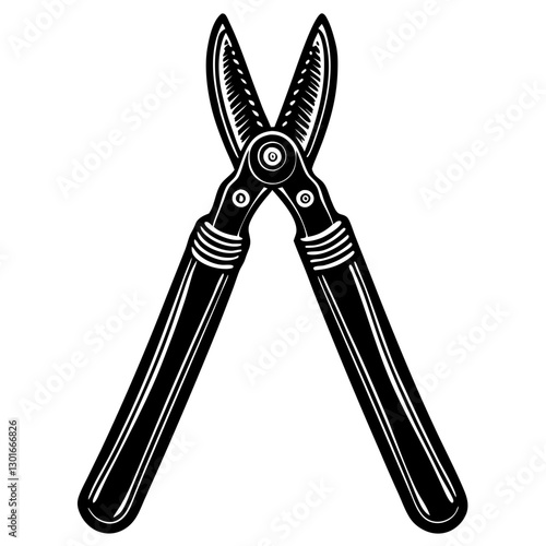 Garden Loppers Black and White icon