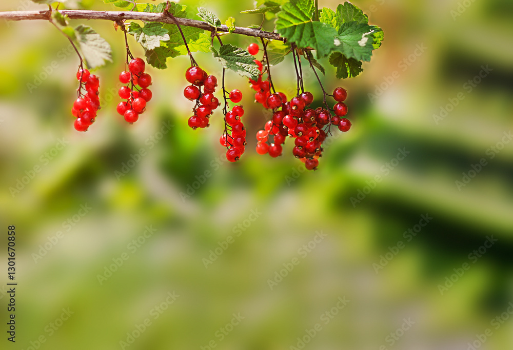 Ripe red currant fruits Ripe red currant fruits