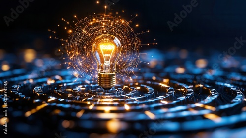 Wallpaper Mural A visually captivating image depicting a futuristic interconnected labyrinth of illuminated pathways radiating energy power and a sense of technological innovation and progress  The intricate Torontodigital.ca