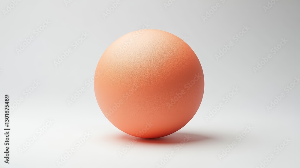 Matte Peach Colored Sphere on White Background Matte Peach Colored Sphere on White Background