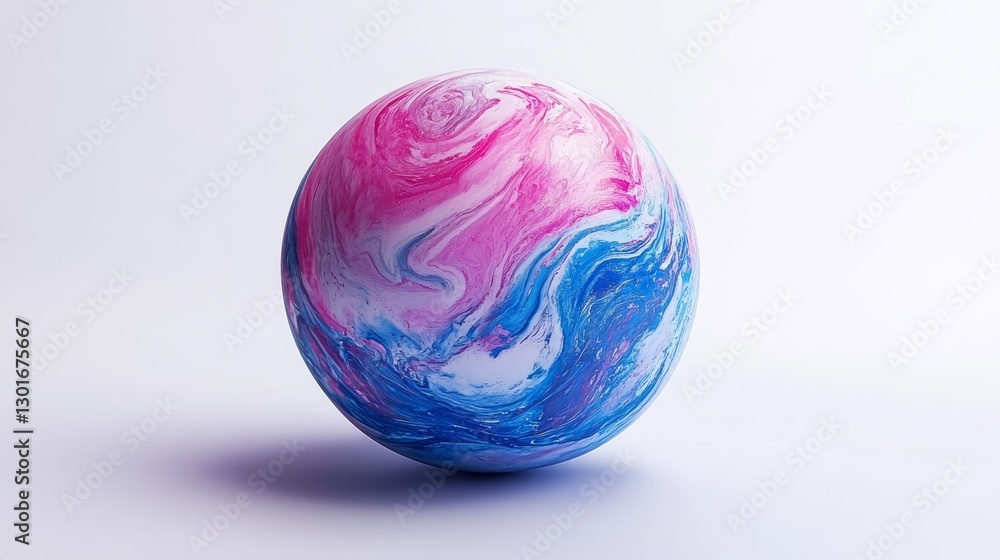 Matte Sphere Floating in Space on White Background Matte Sphere Floating in Space on White Background