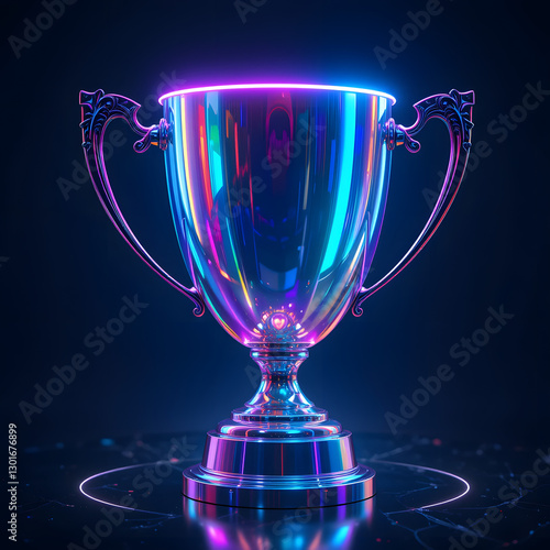 Illuminated Neon Trophy – Futuristic Award Brilliance.
