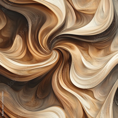 Abstract background with brown and beige swirls. Vector illustration.