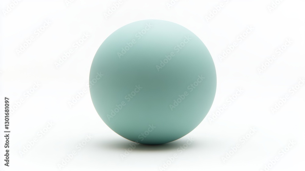 Mint Green Sphere on White Background Mint Green Sphere on White Background
