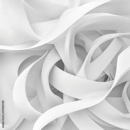 Wallpaper Mural Abstract wavy white background. 3d render illustration eps10 Torontodigital.ca