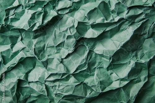 Wallpaper Mural Green crumpled paper macro close-up abstract texture. Artificial Intelligence Torontodigital.ca