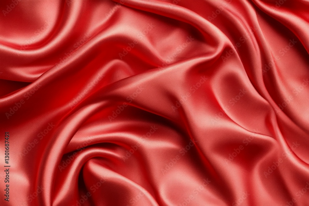 Luxurious red fabric with soft folds in close-up. Artificial Intelligence Luxurious red fabric with soft folds in close-up. Artificial Intelligence