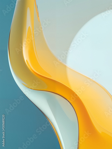  Abstract Golden and Green Glass Wave Pattern