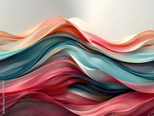 Horizontal Seamless Pattern Dynamic Multi-color Wave