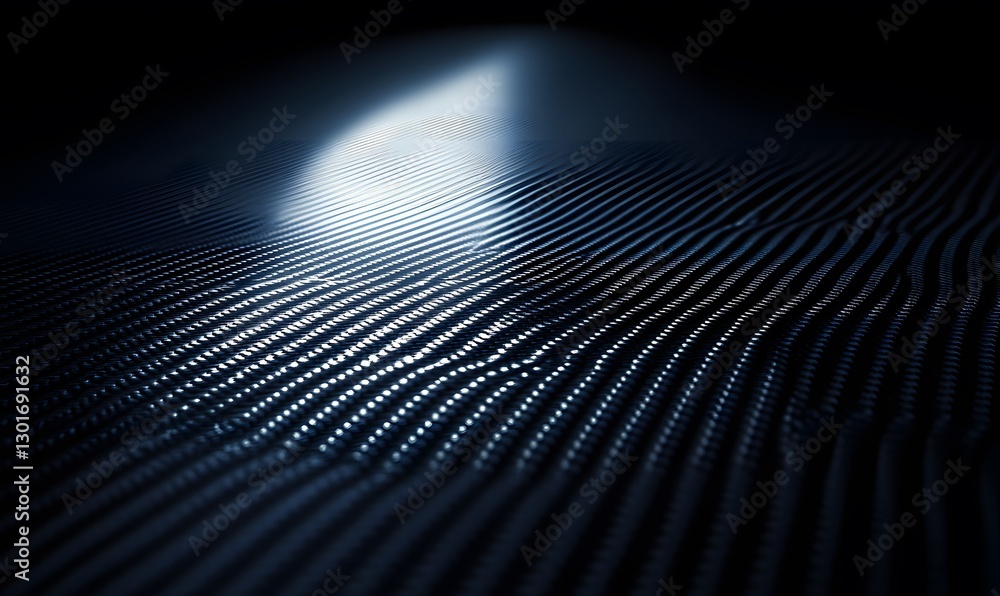 Dark Metallic Abstract Surface with Rippled Lines and Spotlights, futuristic design Dark Metallic Abstract Surface with Rippled Lines and Spotlights, futuristic design