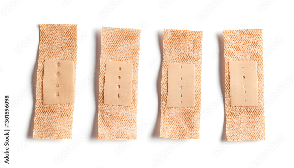 Set of adhesive plasters isolated on white background Set of adhesive plasters isolated on white background