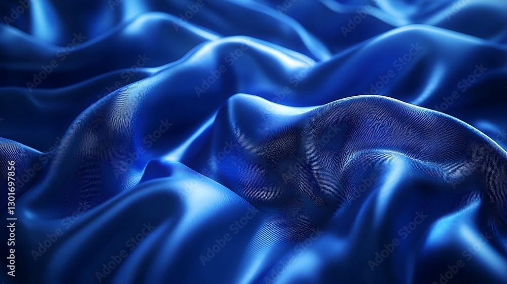 Obraz premium Deep Blue Silk Fabric Texture