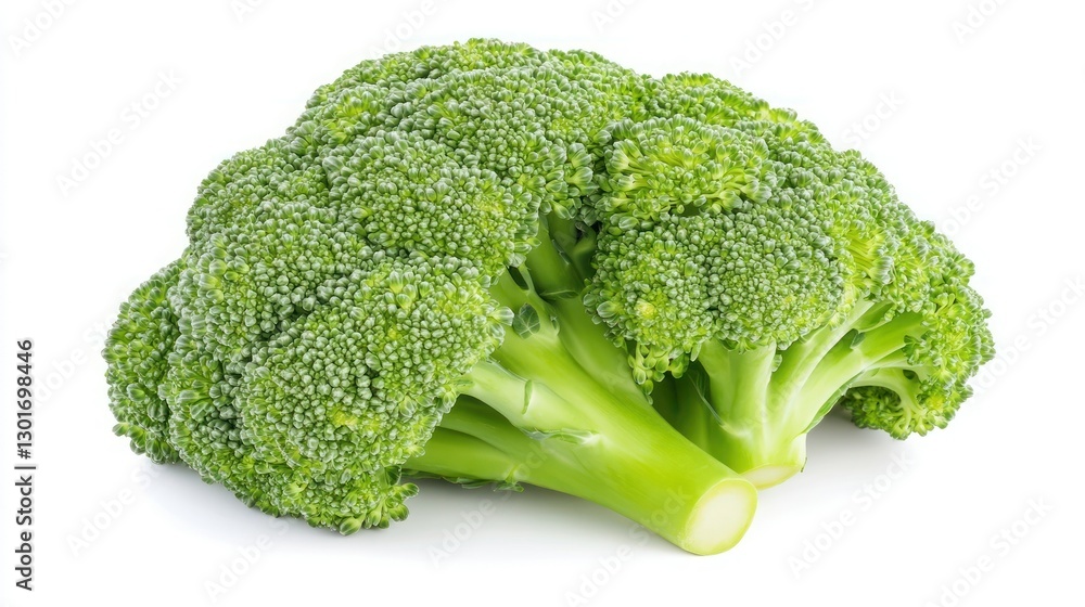 Fresh broccoli head isolated on white background Fresh broccoli head isolated on white background