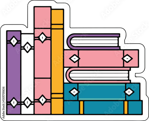 Read book stickers vector art 
