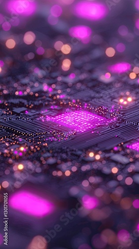 Abstract circuit board with glowing lights.  Possible use  Wallpaper, background image