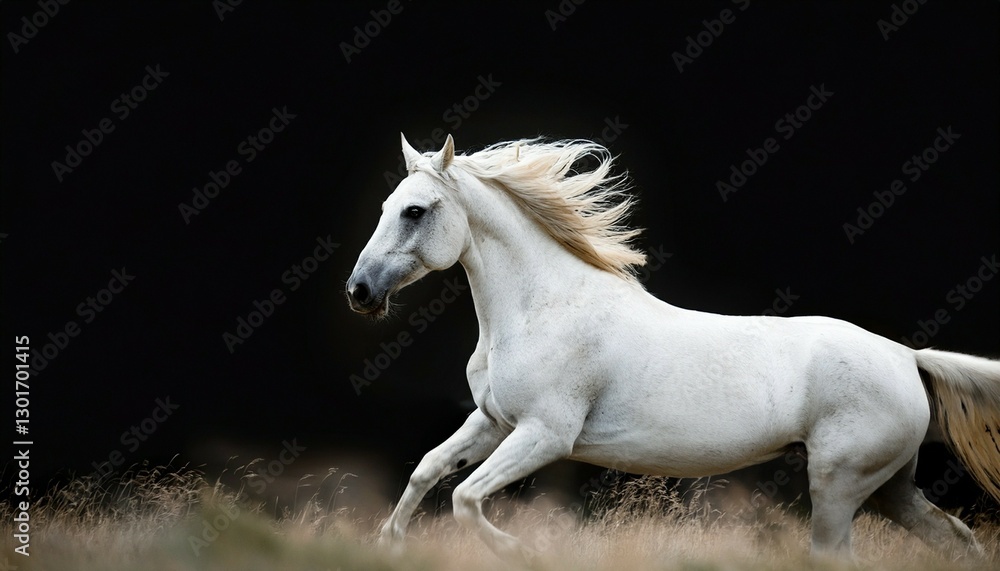 Naklejka premium white arabian horse