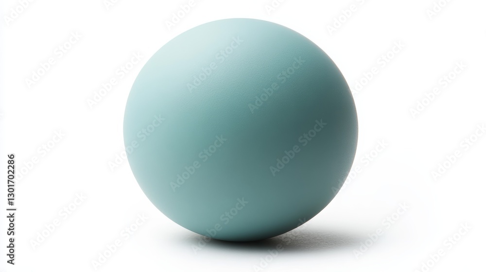 Smooth Sphere on White Background with Seafoam Color Smooth Sphere on White Background with Seafoam Color