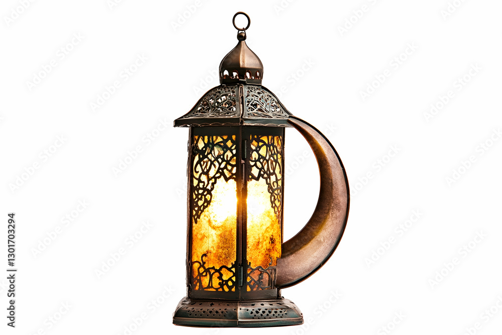Luxury lantern and crescent Ramadan background Luxury lantern and crescent Ramadan background