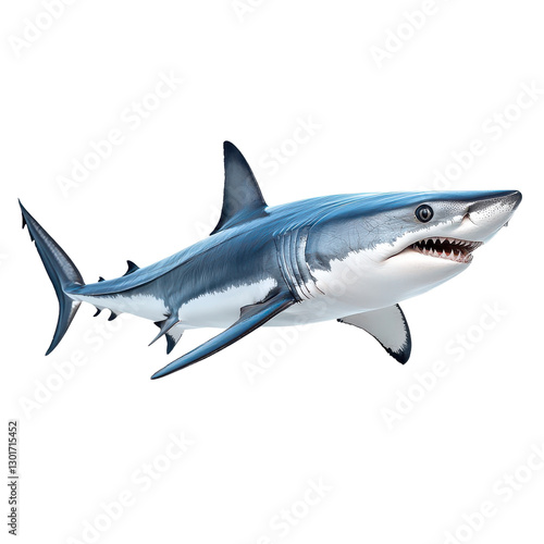Mako Shark isolated on transparent background, PNG