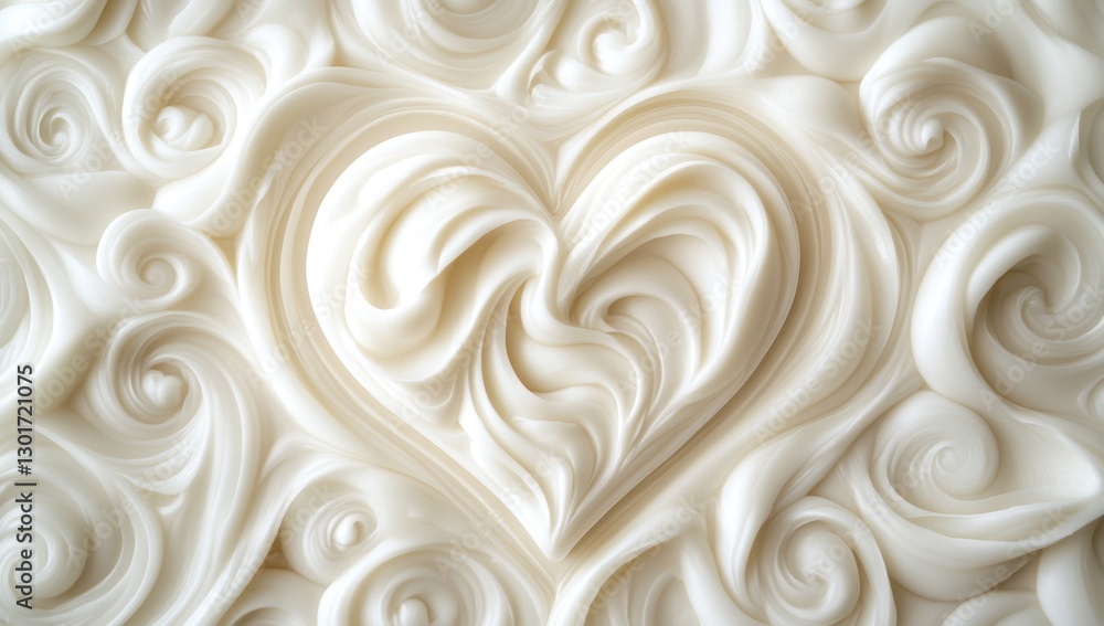 Swirled cream heart design. Swirled cream heart design.
