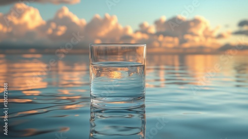 Glass half full or half empty, cool graphic