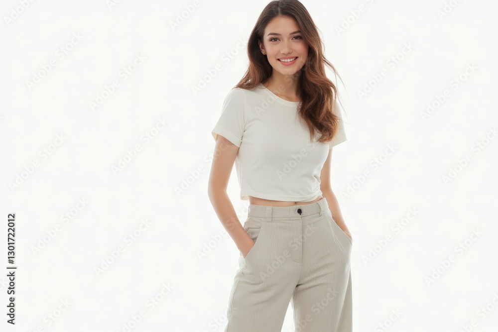 Half-Length (Waist-Up) portrait of young stylish smiling Andorran female model in country wear isolated on pure white background looking at camera Half-Length (Waist-Up) portrait of young stylish smiling Andorran female model in country wear isolated on pure white background looking at camera