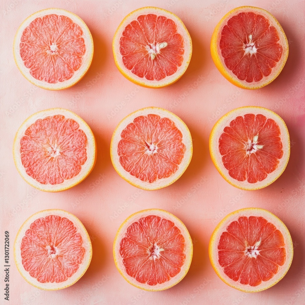 Pink background, grapefruit halves arranged, flatlay, food photography, recipe website Pink background, grapefruit halves arranged, flatlay, food photography, recipe website