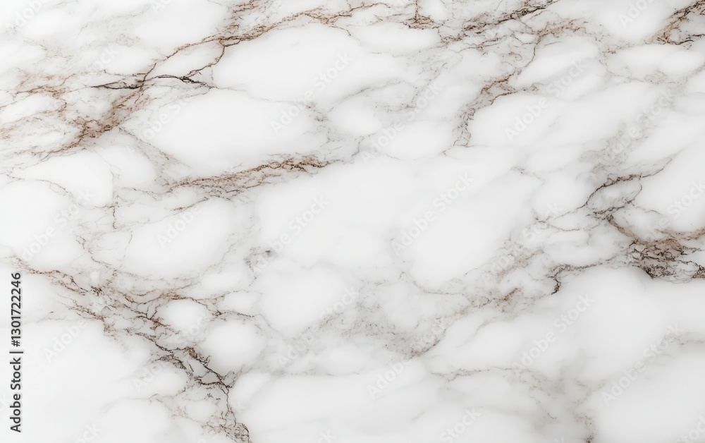 A close-up of a white marble surface with brown veining patterns. A close-up of a white marble surface with brown veining patterns.