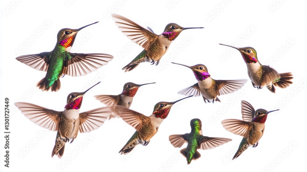 Obraz premium Hummingbirds in flight nature's beauty wildlife photography vibrant environment aerial perspective avian harmony