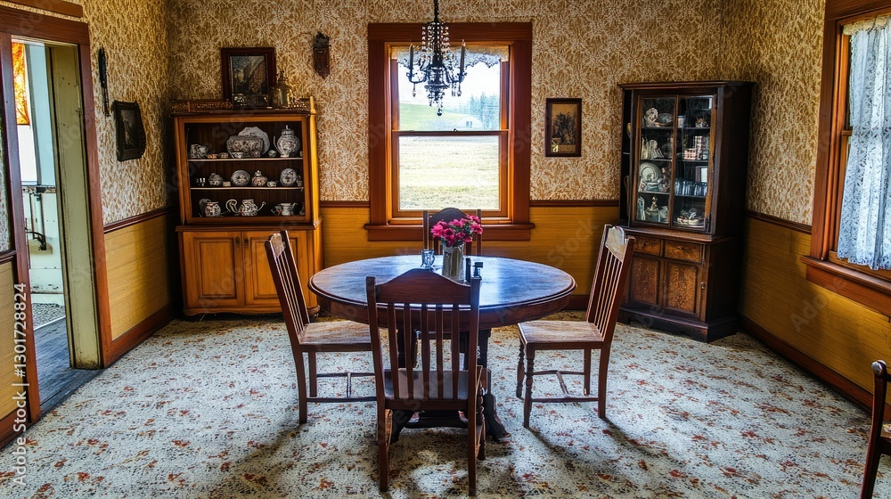 Fototapeta premium Old Farmhouse Dining Room Interior