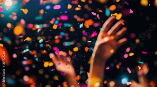 Vibrant festival celebration city park event highlights outdoor atmosphere festive perspective multicolored confetti extravaganza