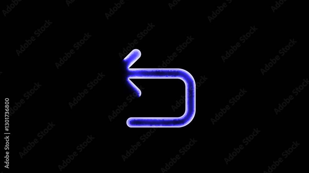 Neon Undo-alt icon animation on black background,chroma key Neon Undo-alt icon animation on black background,chroma key