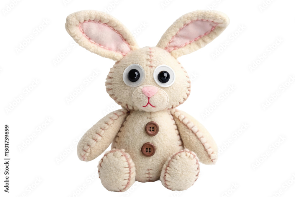 Obraz premium Cute plush bunny toy designed for children, perfect for spring celebrations or as a comforting companion for kids and infants