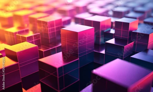 Geometric Isometric 3D Cube Motion Video for Minimalist Space-Themed Backgrounds