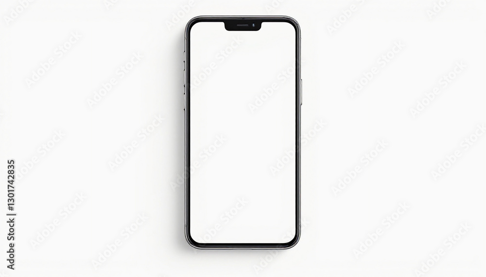 Sleek smartphone with a large, blank screen, ideal for showcasing apps Sleek smartphone with a large, blank screen, ideal for showcasing apps
