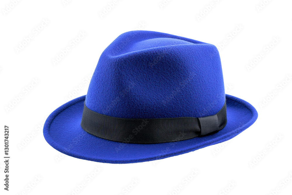 Stylish blue fedora hat for fashion enthusiasts, cut out Stylish blue fedora hat for fashion enthusiasts, cut out