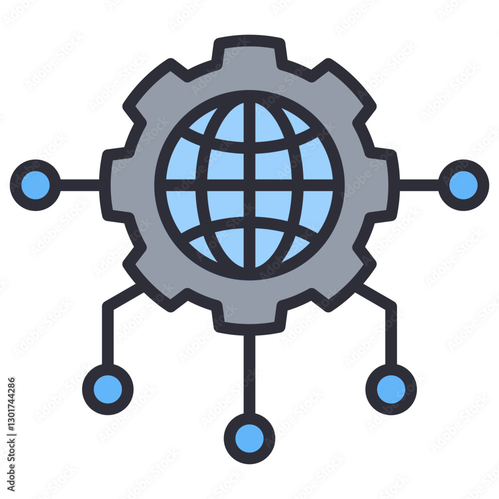 Central Lineal Color Icon Central Lineal Color Icon