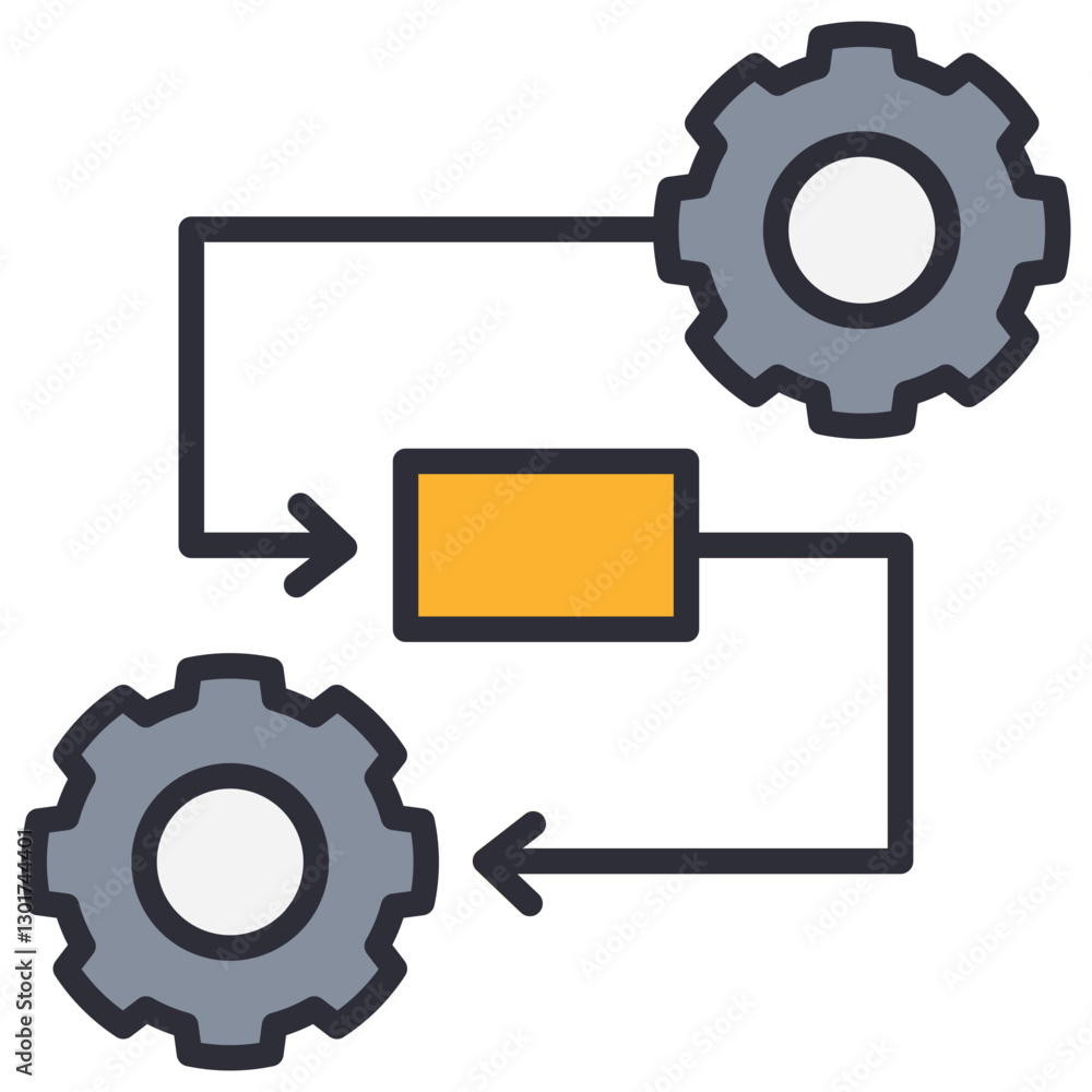 Automation Lineal Color Icon Automation Lineal Color Icon