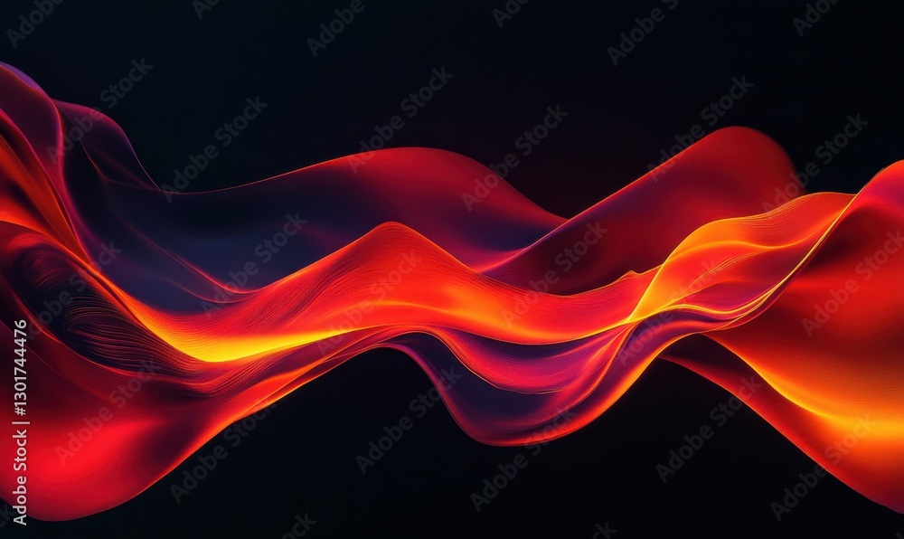Obraz premium Abstract streaks of vibrant red and orange light cutting across a textured dark background, illuminated by glowing gradient lighting for a bold and energetic visual