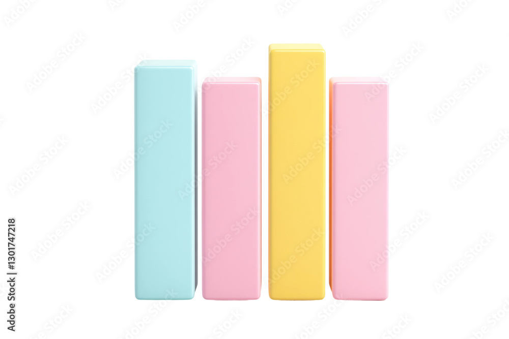 Colorful blocks on a white surface, cut out Colorful blocks on a white surface, cut out