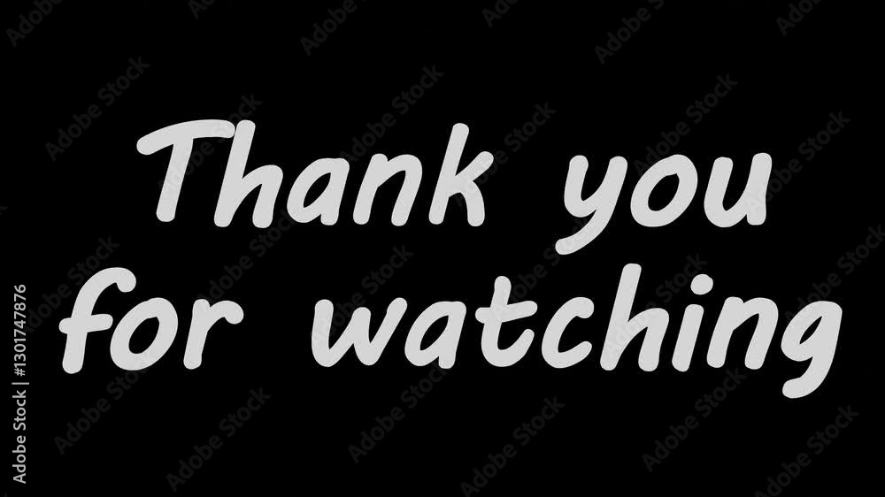 Animation thank you for watching text with black isolated background. Suitable for end screen of video. 4k video looping. 3d illustration rendering Animation thank you for watching text with black isolated background. Suitable for end screen of video. 4k video looping. 3d illustration rendering