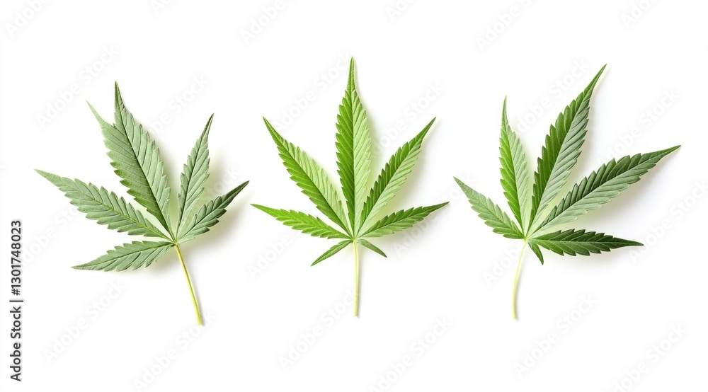 Three cannabis leaves isolated on white. (1) Three cannabis leaves isolated on white. (1)