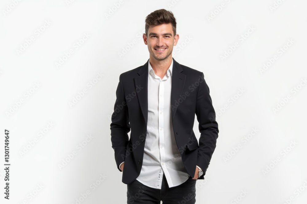 Half-Length (Waist-Up) portrait of young stylish smiling Chilean male model in cosplay wear isolated on pure white background looking at camera Half-Length (Waist-Up) portrait of young stylish smiling Chilean male model in cosplay wear isolated on pure white background looking at camera